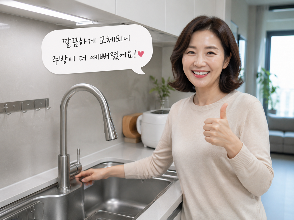 인천 부평 싱크대수전 교체|이편한세상 주방 수전 설치